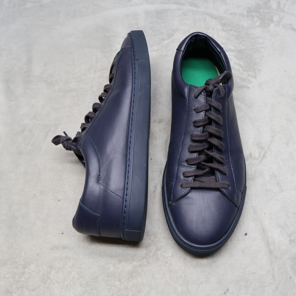 Oliver Cabell Mens 9 Sneakers Blue Leather Low Top Lace-Up Made in Italy EU42